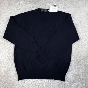 Gobi Cashmere Crew Neck Sweater Navy Blue NEW DEFECT